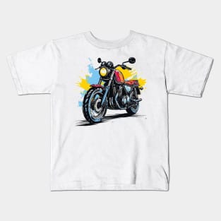 motorcycle with pop art style Kids T-Shirt